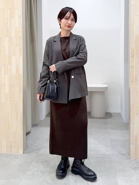 「Elura（エルーラ）のアイテム」を使った、SuUさん（レディース・167cm）の冬コーディネート