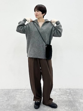 「アイテム（ローファー）」を使った、SuUさん（レディース・167cm・40代）の冬コーディネート