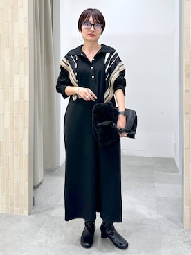 「アイテム（ストール/ショール）」を使った、SuUさん（レディース・167cm・40代）の秋コーディネート