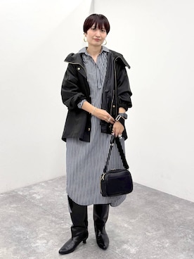 「Elura（エルーラ）のオトナリュクス3WAYマンパ/1046905（マウンテンパーカー、ブラック系）」を使った、SuUさん（レディース・167cm）の秋コーディネート