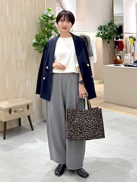 「Elura（エルーラ）のTRストレッチカーブパンツ/1068017（その他パンツ、グレー系）」を使った、SuUさん（レディース・167cm）の秋コーディネート