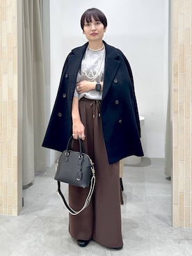 「アイテム（ピーコート）」を使った、SuUさん（レディース・167cm）の秋コーディネート