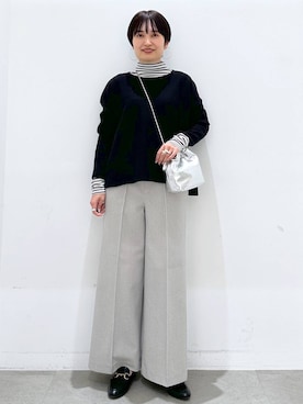 「Elura（エルーラ）のアイテム（ローファー）」を使った、SuUさん（レディース・167cm）の冬コーディネート