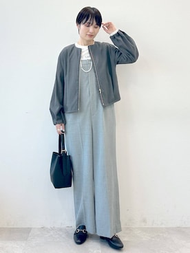 「新作」｜「アイテム（ローファー）」を使った、SuUさん（レディース・167cm）の冬コーディネート