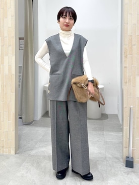 「アイテム（ベスト）」を使った、SuUさん（レディース・167cm・40代）の秋コーディネート