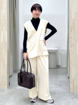 「アイテム（ベスト）」を使った、SuUさん（レディース・167cm）の秋コーディネート