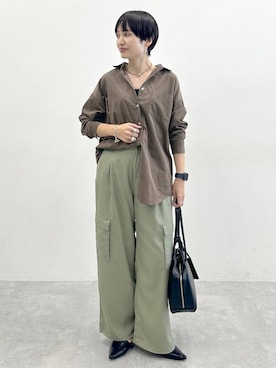 「アイテム（カーゴパンツ）」を使った、SuUさん（レディース・167cm・40代）の夏コーディネート