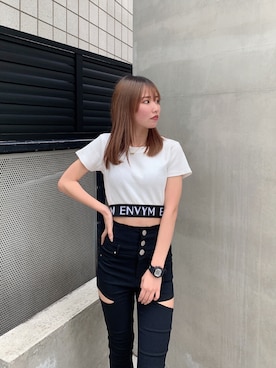 「カッティング」｜ENVYM_MIUさん（レディース・153cm）の夏コーディネート