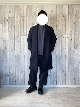 「RAGEBLUE（レイジブルー）のアイテム（チェスターコート）」を使った、sagan.spさん（メンズ・160cm）の冬コーディネート