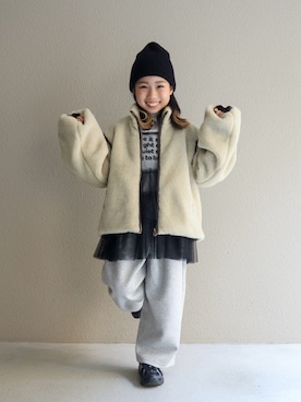 「アイテム（ジャケット/アウター）」を使った、cononᐝさん（キッズ・124cm）の冬コーディネート