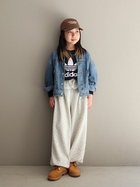 「GU（ジーユー）のアイテム（ジャケット/アウター）」を使った、cononᐝさん（キッズ・126cm）の春コーディネート