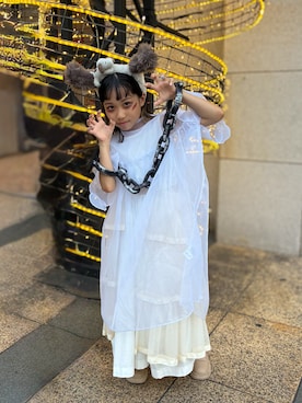 「アイテム（ワンピース/ドレス）」を使った、cononᐝさん（キッズ・124cm）の秋コーディネート