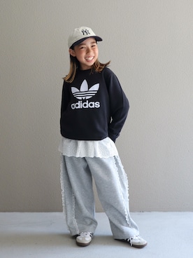 「アイテム（帽子）」を使った、cononᐝさん（キッズ・124cm）の秋コーディネート