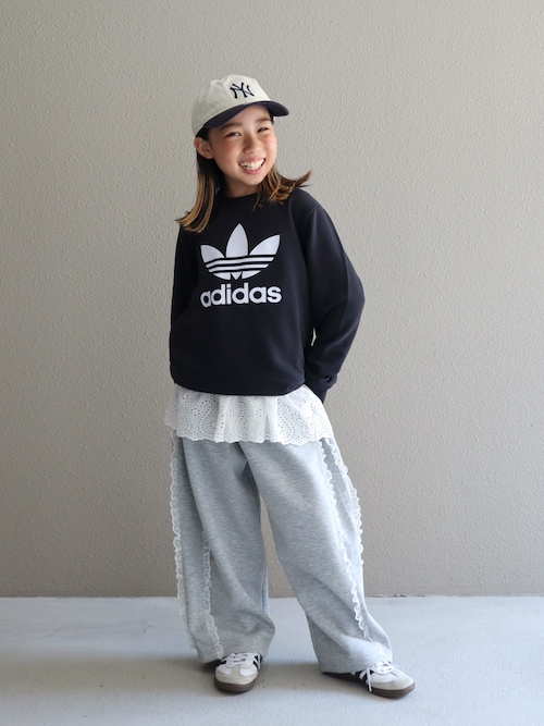 XLアディダス adidasスウェットワンポイントロゴクルーネックグレー アディダス アディカラー オーバーサイズ クルーネック