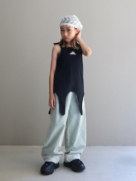 「CIAOPANIC TYPY（チャオパニックティピー）のアイテム（パンツ）」を使った、cononᐝさん（キッズ・129cm）の夏コーディネート