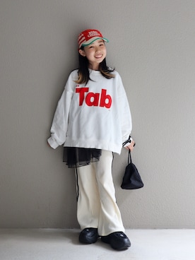 「CIAOPANIC TYPY（チャオパニックティピー）のアイテム（トップス）」を使った、cononᐝさん（キッズ・126cm）の春コーディネート