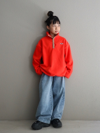 「PENNEYS(ぺニーズ)の【KIDS】【FOX×TYPY】配色フリースアノラック(ブルゾン)」を使った、cononᐝさん(キッズ・131cm)の秋コーディネート