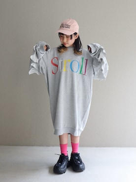 「アイテム（ワンピース/ドレス）」を使った、cononᐝさん（キッズ・126cm）の冬コーディネート