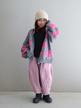 「アイテム（スウェットパンツ）」を使った、cononᐝさん（キッズ・124cm）の秋コーディネート