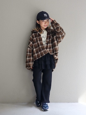 「アイテム（帽子）」を使った、cononᐝさん（キッズ・124cm・10代）の秋コーディネート