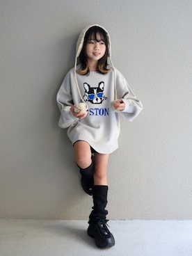 「アイテム（ファッション雑貨）」を使った、cononᐝさん（キッズ・124cm）の冬コーディネート