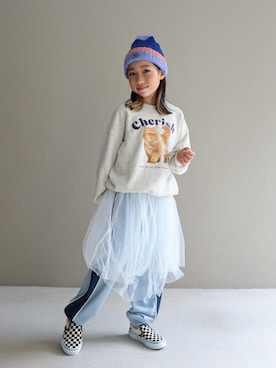 「アイテム（帽子）」を使った、cononᐝさん（キッズ・124cm）の秋コーディネート