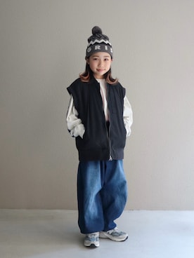 「アイテム（パンツ）」を使った、cononᐝさん（キッズ・124cm）の秋コーディネート