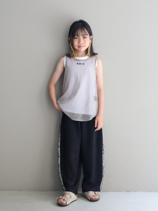 「LOWRYS FARM(ローリーズファーム)のUSAロングタンクトップ 103980(タンクトップ)」を使った、cononᐝさん(キッズ・129cm)の夏コーディネート