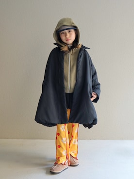 「アイテム（帽子）」を使った、cononᐝさん（キッズ・124cm）の冬コーディネート