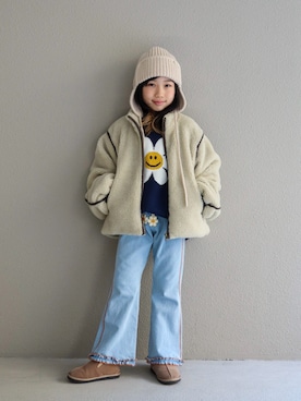 「アイテム（ブルゾン）」を使った、cononᐝさん（キッズ・124cm）の冬コーディネート