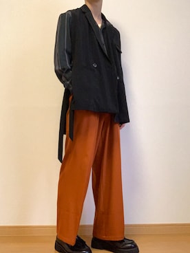 「neos（ネオス）のアイテム（スラックス）」を使った、あききあさん（メンズ・165cm）の秋コーディネート