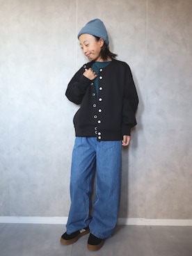 「アイテム（カーディガン/ボレロ）」を使った、m & s & nさん（キッズ・130cm）の秋コーディネート