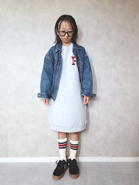 「アイテム（ワンピース/ドレス）」を使った、m & s & nさん（キッズ・129cm）の秋コーディネート