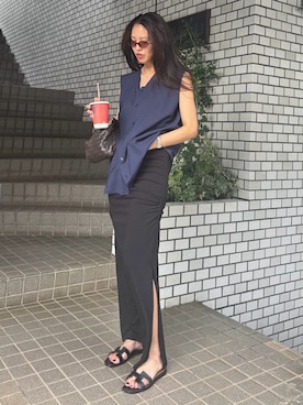 「HERMES（エルメス）のアイテム」を使った、satocoさん（レディース・167cm）の夏コーディネート