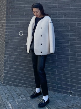 「アイテム（ブルゾン）」を使った、satocoさん（レディース・165cm）の冬コーディネート