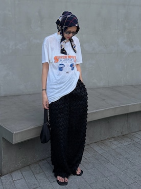 「PRADA（プラダ）のアイテム（バッグ）」を使った、satocoさん（レディース・167cm）の夏コーディネート