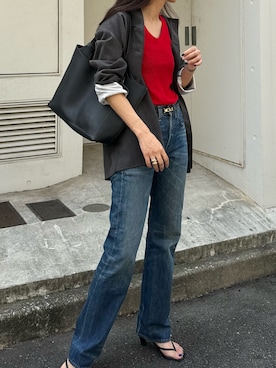 「extreme cashmere（エクストリーム　カシミヤ）のアイテム」を使った、satocoさん（レディース・167cm）の夏コーディネート