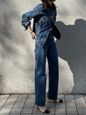 「AKTE」｜「アイテム（デニムジャケット）」を使った、satocoさん（レディース・165cm）の春コーディネート