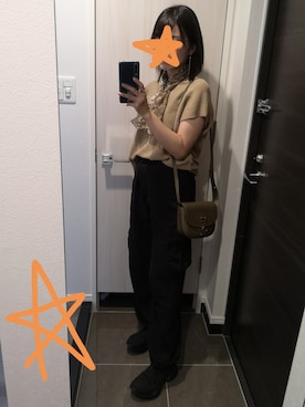 「Saint Laurent（サンローラン）のアイテム（ピアス（両耳用））」を使った、rootcolor7さん（レディース・160cm）の秋コーディネート