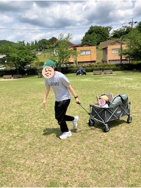 「SOFFE（ソフィー）のアイテム（Tシャツ/カットソー）」を使った、NORiさん（メンズ・174cm）の夏コーディネート