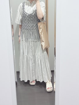 「アイテム（シャツワンピース）」を使った、yuuaさん（レディース・154cm）の夏コーディネート