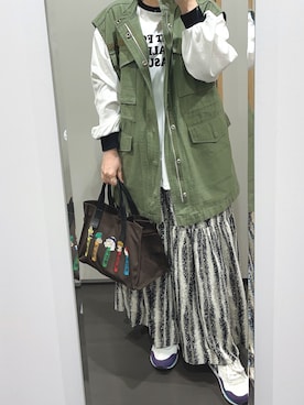 「FORK&SPOON（フォークアンドスプーン）のアイテム（ジャケット/アウター）」を使った、yuuaさん（レディース・154cm）の春コーディネート