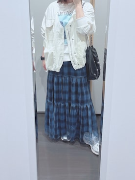 「Samansa Mos2 blue（サマンサモスモスブルー）のアイテム」を使った、yuuaさん（レディース・154cm）の春コーディネート