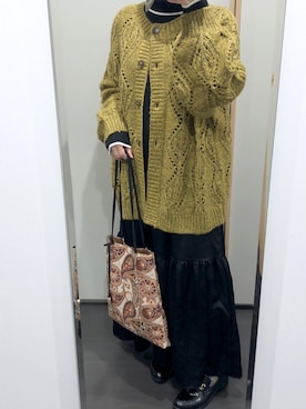 「DRESKIP（ドレスキップ）のアイテム（バッグ）」を使った、yuuaさん（レディース・154cm）の冬コーディネート