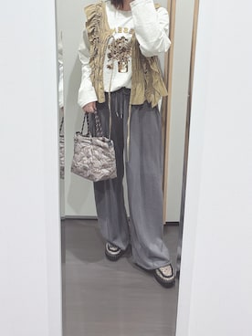 「アイテム（モカシン/デッキシューズ）」を使った、yuuaさん（レディース・154cm）の秋コーディネート