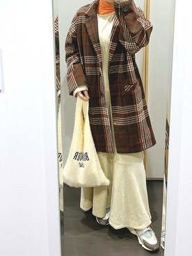「AS KNOW AS plus（アズノゥアズプラス）のアイテム（ジャケット/アウター）」を使った、yuuaさん（レディース・154cm）の冬コーディネート