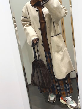 「RETRO GIRL（レトロガール）のアイテム（その他アウター）」を使った、yuuaさん（レディース・154cm）の冬コーディネート