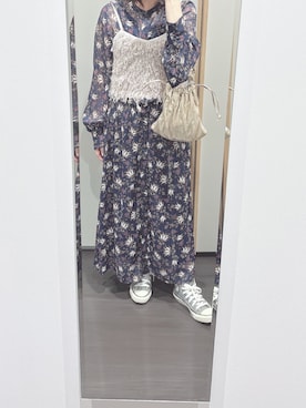 「アイテム（ショルダーバッグ、ゴールド系）」を使った、yuuaさん（レディース・154cm）の秋コーディネート