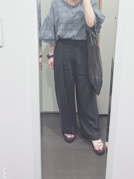 「Samansa Mos2 blue（サマンサモスモスブルー）のアイテム（ハンドバッグ）」を使った、yuuaさん（レディース・154cm）の夏コーディネート