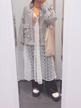 「アイテム（サンダル）」を使った、yuuaさん（レディース・154cm）の秋コーディネート